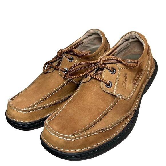 Clarks Men’s Waterloo XTR Lite Nubuck Boat Shoes Brown Size 8.5 - Picture 1 of 8